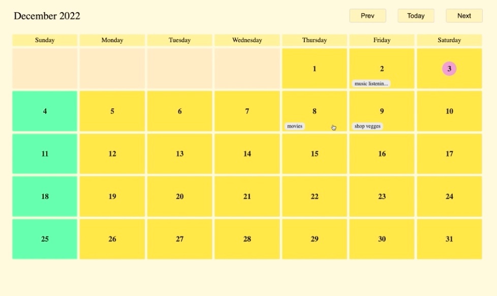 Calendar Component